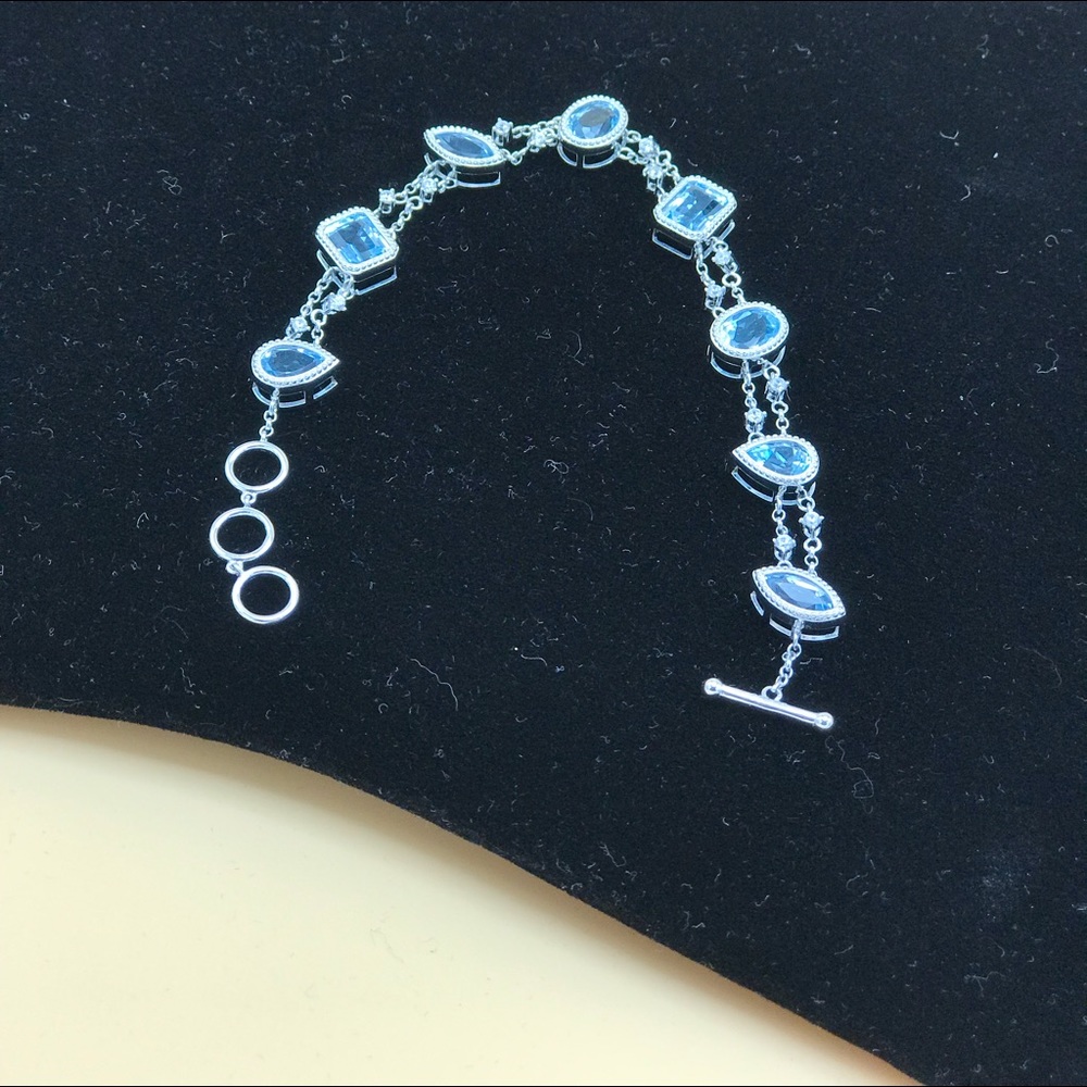 New 925 Sterling Silver Glacier Topaz Bracelet